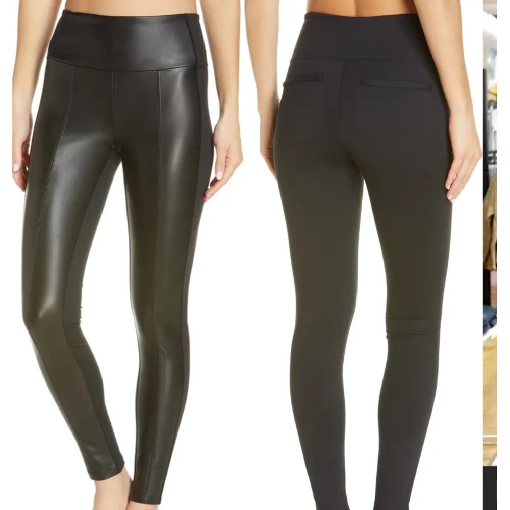 NWOT Zella Faux Leather Hybrid Leggings